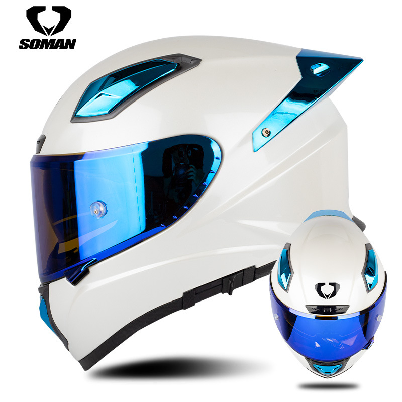 Carbon Fiber Lightweight Motorcycle Helmet - ソマンオートバイヘルメットカーボンファイバーフルフェイスヘルメット軽量モトバイクレーシングファイバーグラスカスク低風騒音カパセテ