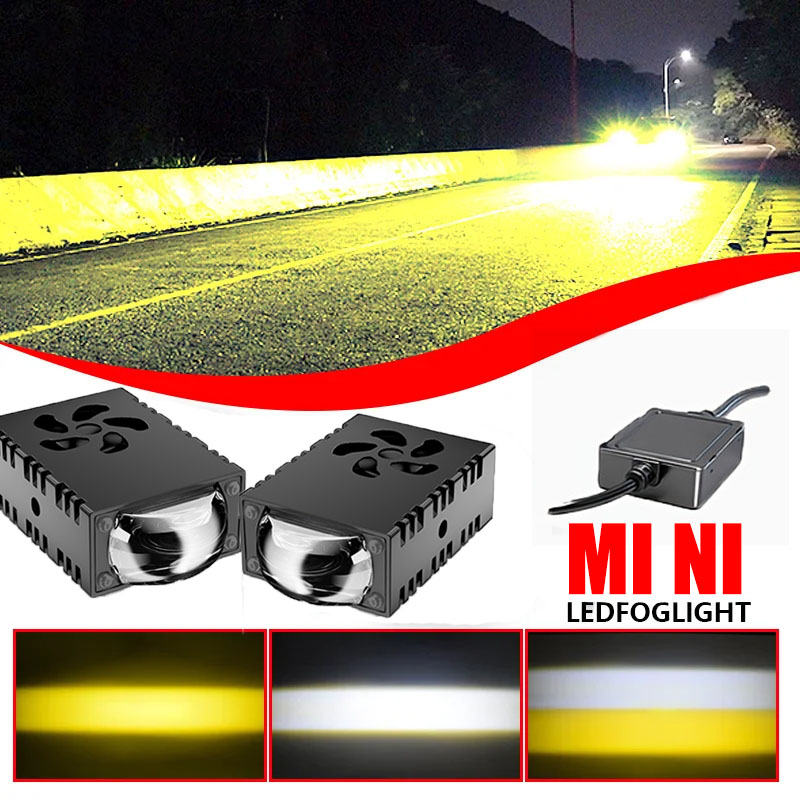 Universal Motorcycle Led Headlight Projector - 1個/2個入り ミニLEDドライビングライト プロジェクターレンズ 補助フォグランプ ワークライト 車/バイク汎用