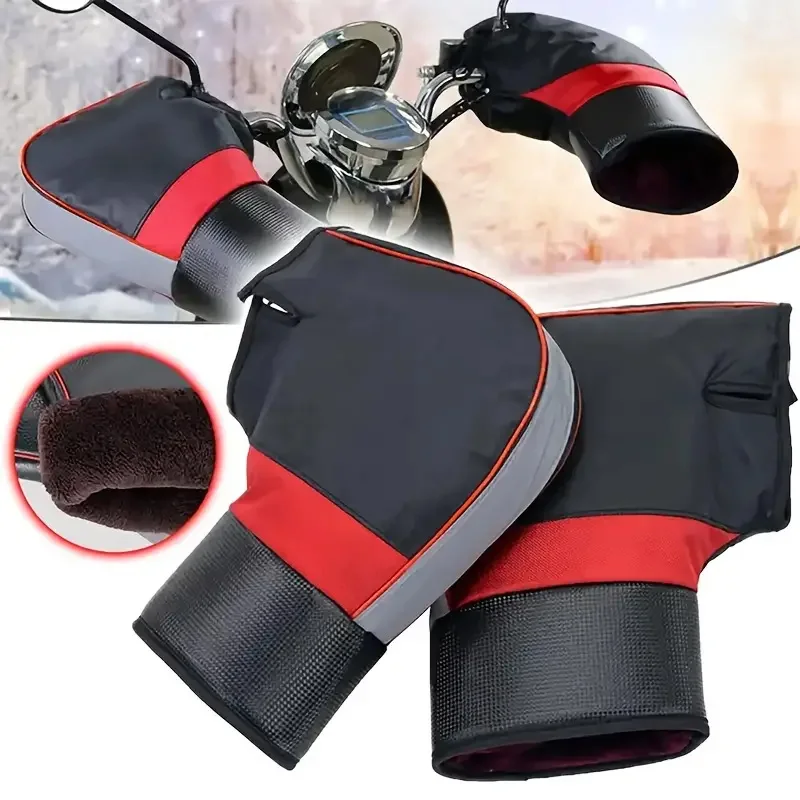Riding Gear - オートバイのハンドルバーマフ厚くて暖かい防雨防風ハンドプロテクターカバーグリップ冬の乗馬通勤ギア用