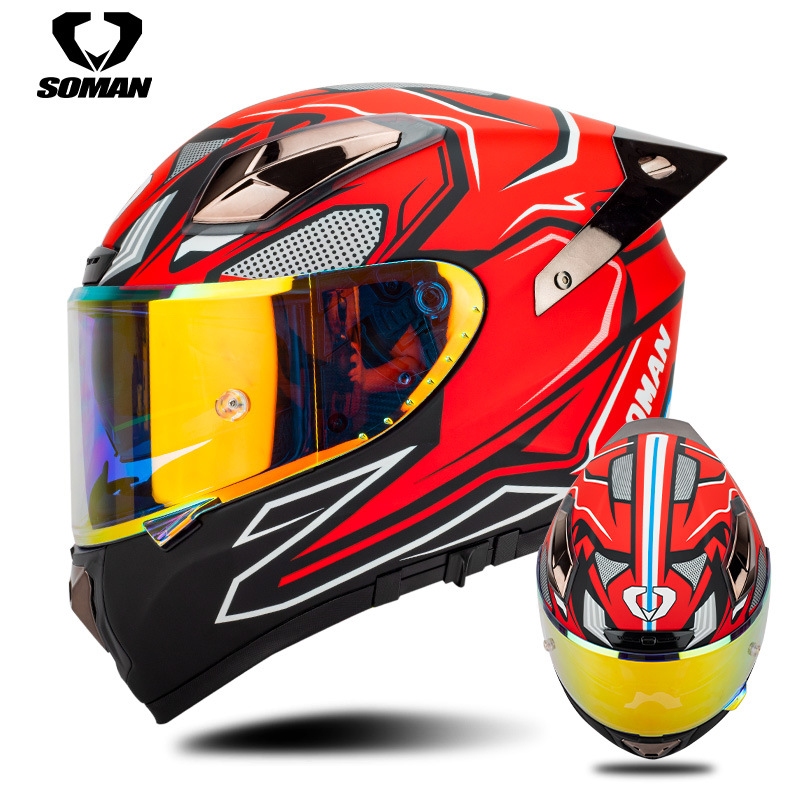 ソマンオートバイヘルメットカーボンファイバーフルフェイスヘル - Carbon Fiber Lightweight Motorcycle Helmet のレビューと価格