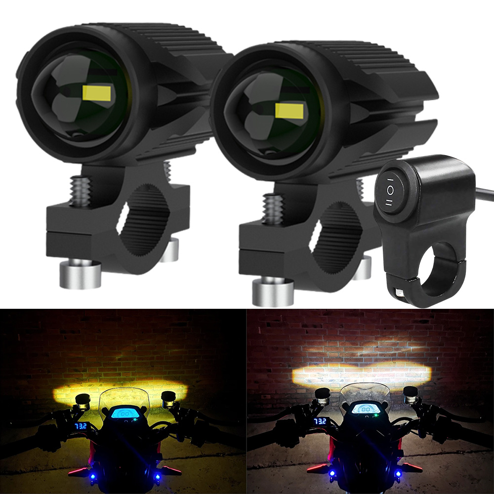 追加の Led ヘッドライトオートバイ Led ライトランプ - Universal Motorcycle Led Headlight Projector のレビューと価格