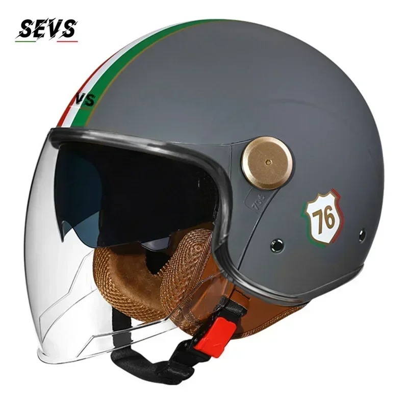 DOT認証取得済みのオープンフェイス3/4バイクヘルメット、 - Vintage Open Face Retro Helmet のレビューと価格