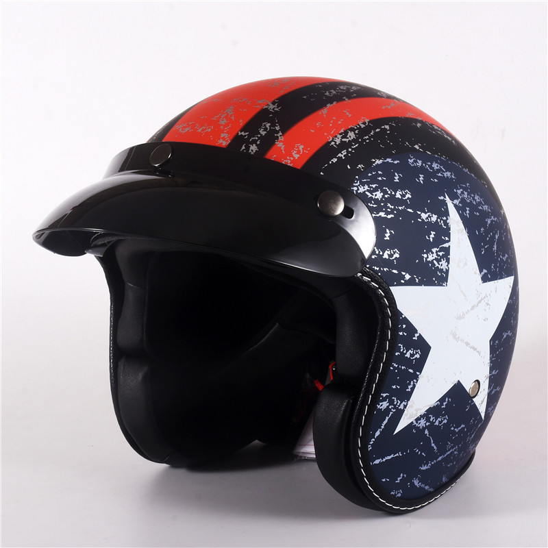 ハーフフェイス-レトロなオートバイのヘルメット,レトロなドイ - Vintage Open Face Retro Helmet のレビューと価格