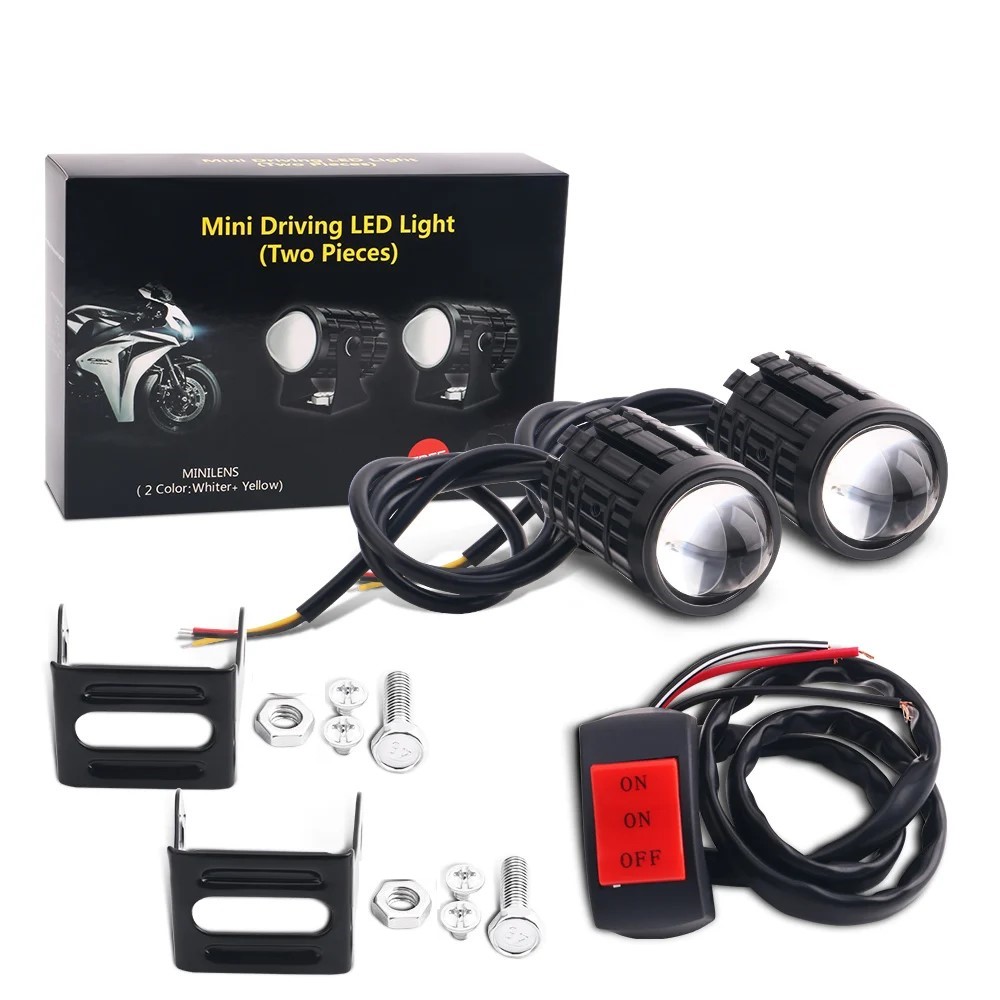 1/2 個ユニバーサルオートバイ LED ヘッドライトプロジ - Universal Motorcycle Led Headlight Projector のレビューと価格