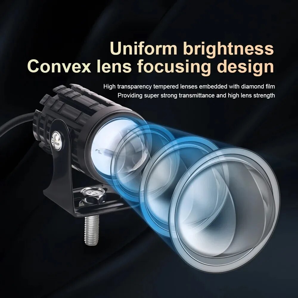 1/2 個ユニバーサルオートバイ LED ヘッドライトプロジ - Universal Motorcycle Led Headlight Projector のレビューと価格