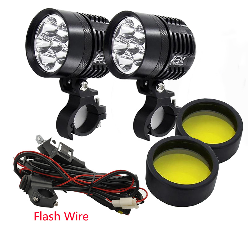 2 個ユニバーサル L6X ヘッドライト LED オートバイ - Universal Motorcycle Led Headlight Projector のレビューと価格