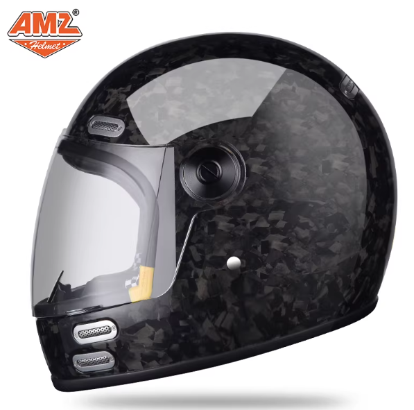 高強度軽量カーボンファイバーバブルレンズフルフェイスヘルメッ - Carbon Fiber Lightweight Motorcycle Helmet のレビューと価格