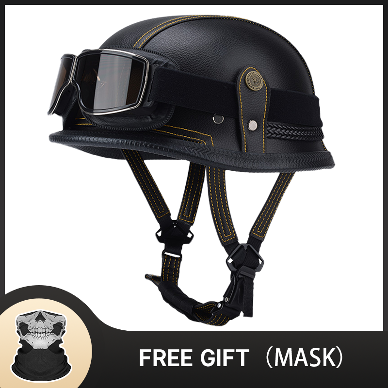 ドイツハーフヴィンテージヘルメットクラシックオープンフェイス - Vintage Open Face Retro Helmet のレビューと価格
