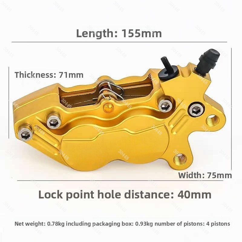 オートバイCNC四ピストンブレーキキャリパー電動スクーターN - Scooter Parts のレビューと価格