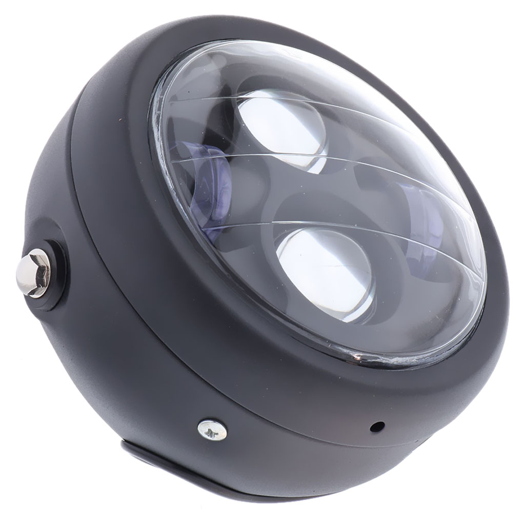 ユニバーサルラウンドオートバイヘッドライト LED アルミダ - Universal Motorcycle Led Headlight Projector のレビューと価格
