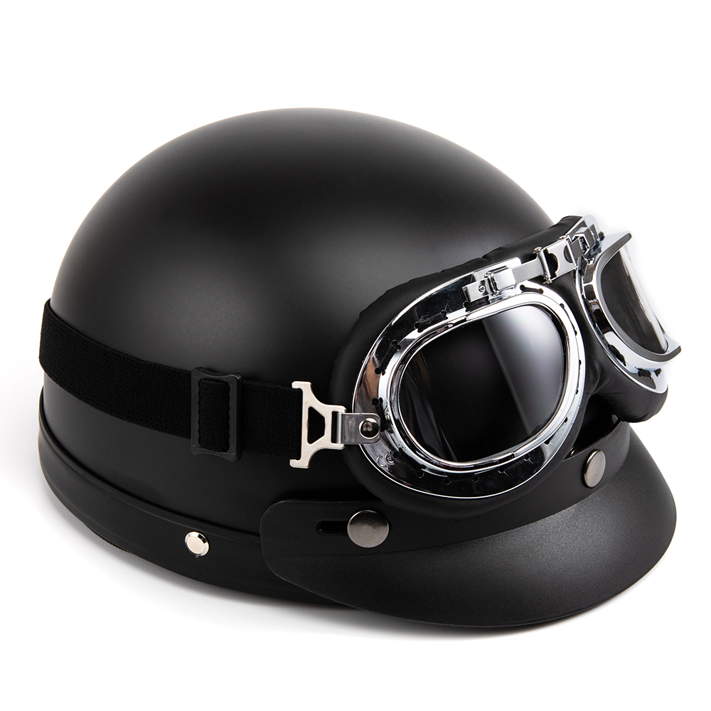 オートバイヘルメットオープンフェイスレトロ Capacete - Vintage Open Face Retro Helmet のレビューと価格