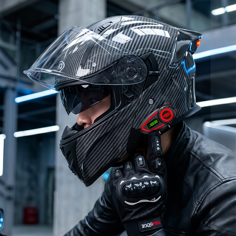 ABS素材のオートバイヘルメット、ダブルバイザー、モジュラー - Modular Flip Up Motorcycle Helmet Dot Approved のレビューと価格