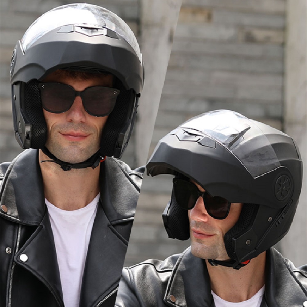 男性と女性のためのモトクロスレーシングバイクヘルメット,折り - Modular Flip Up Motorcycle Helmet Dot Approved のレビューと価格